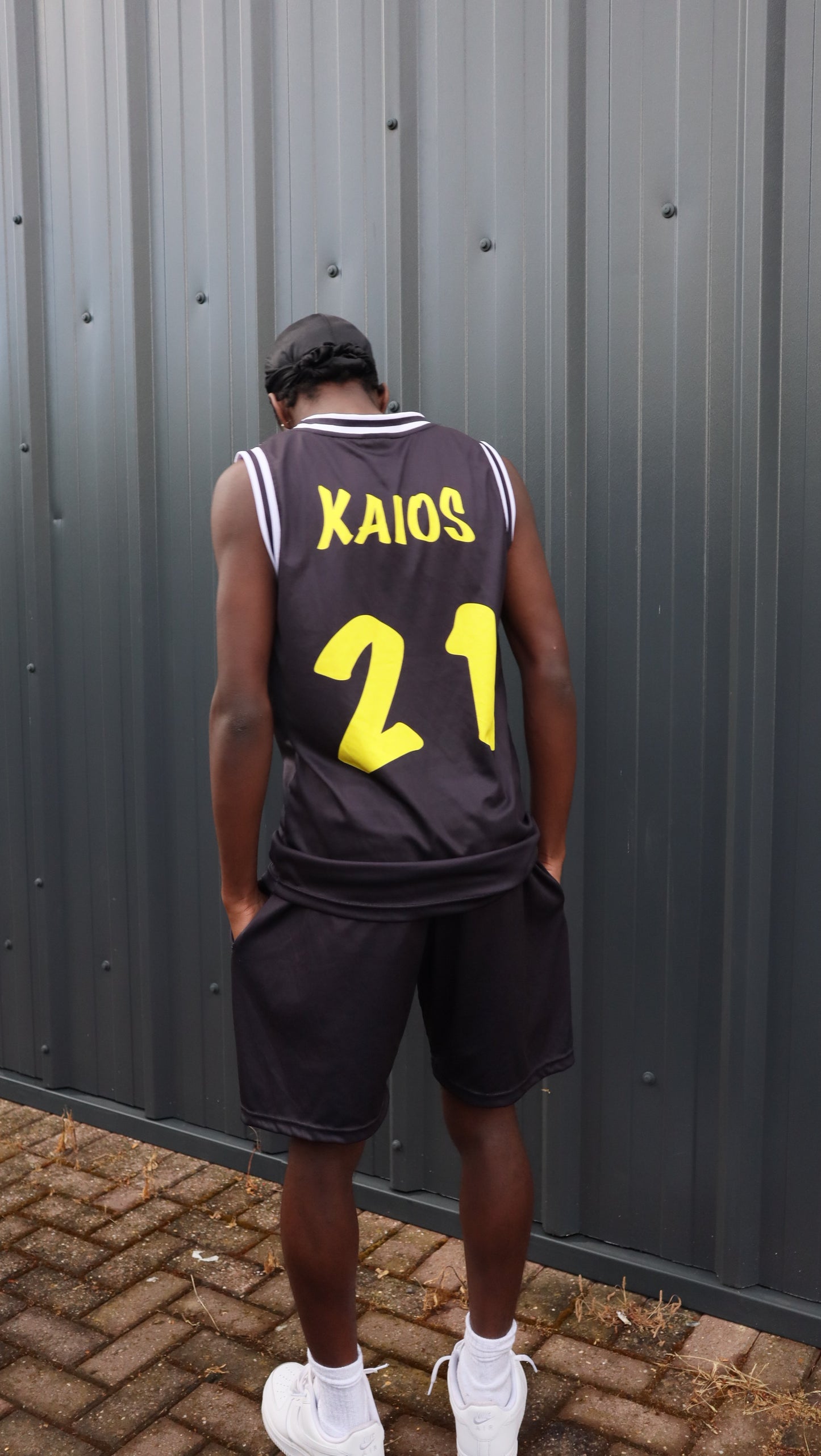 Dual Smiley Graphic Jersey Vest - Black