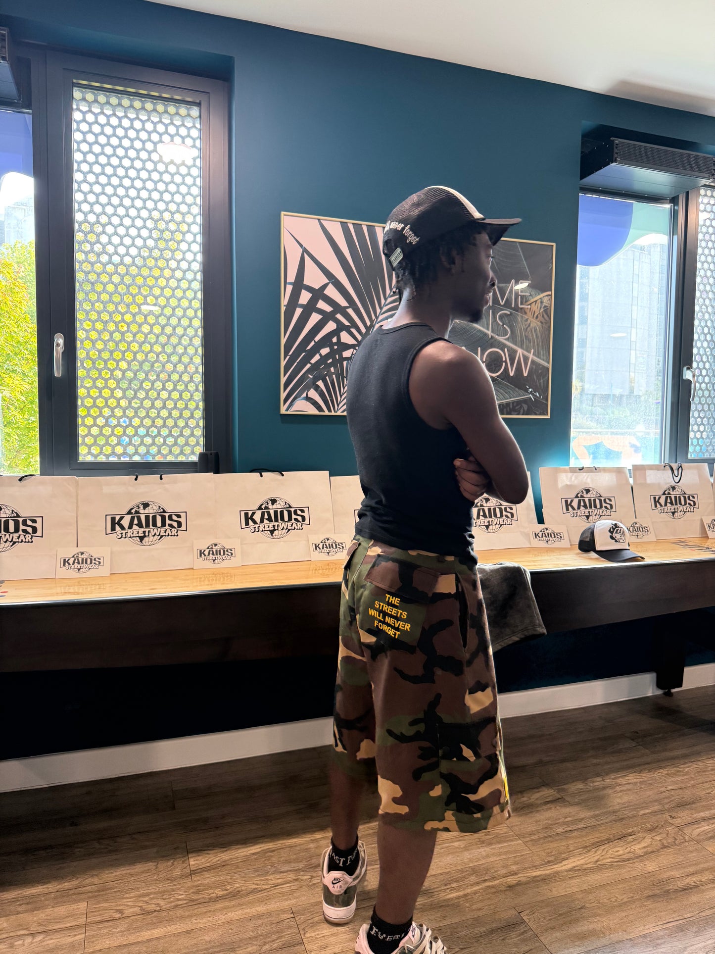 Kaios Streetwear - Camo Cargo Shorts - Belted