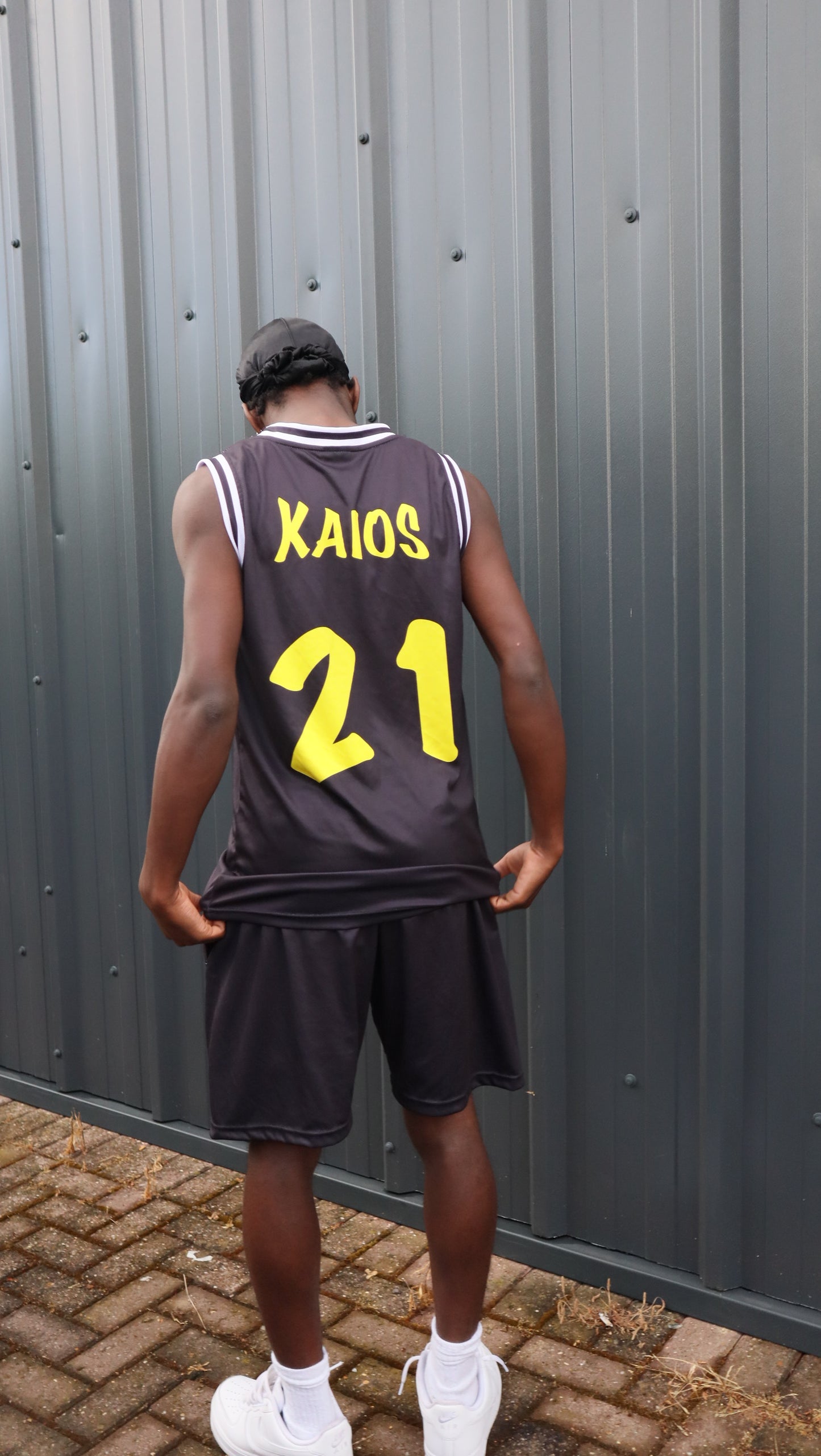 Dual Smiley Graphic Jersey Vest - Black