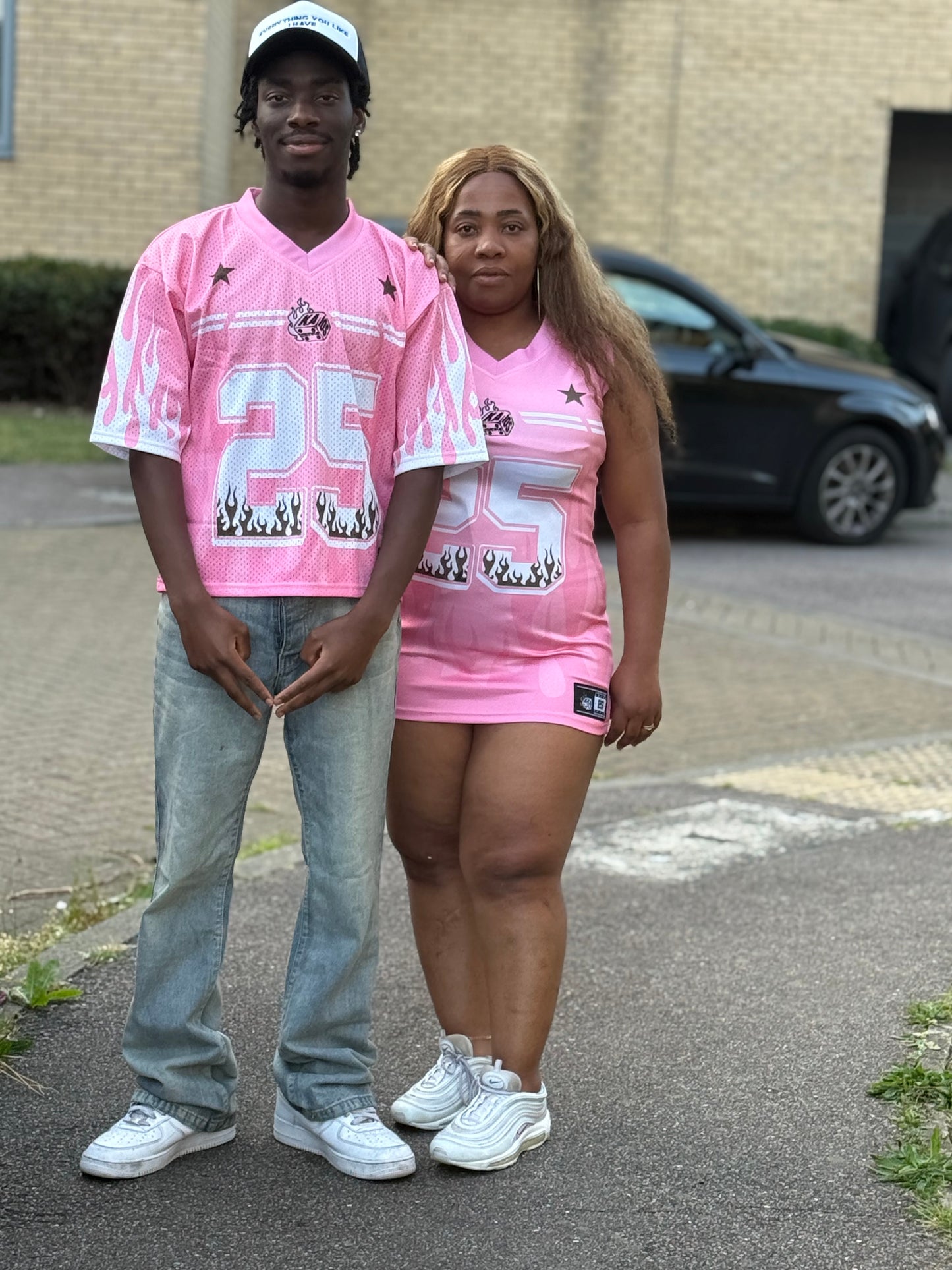 Jersey dress - Blazing Pink