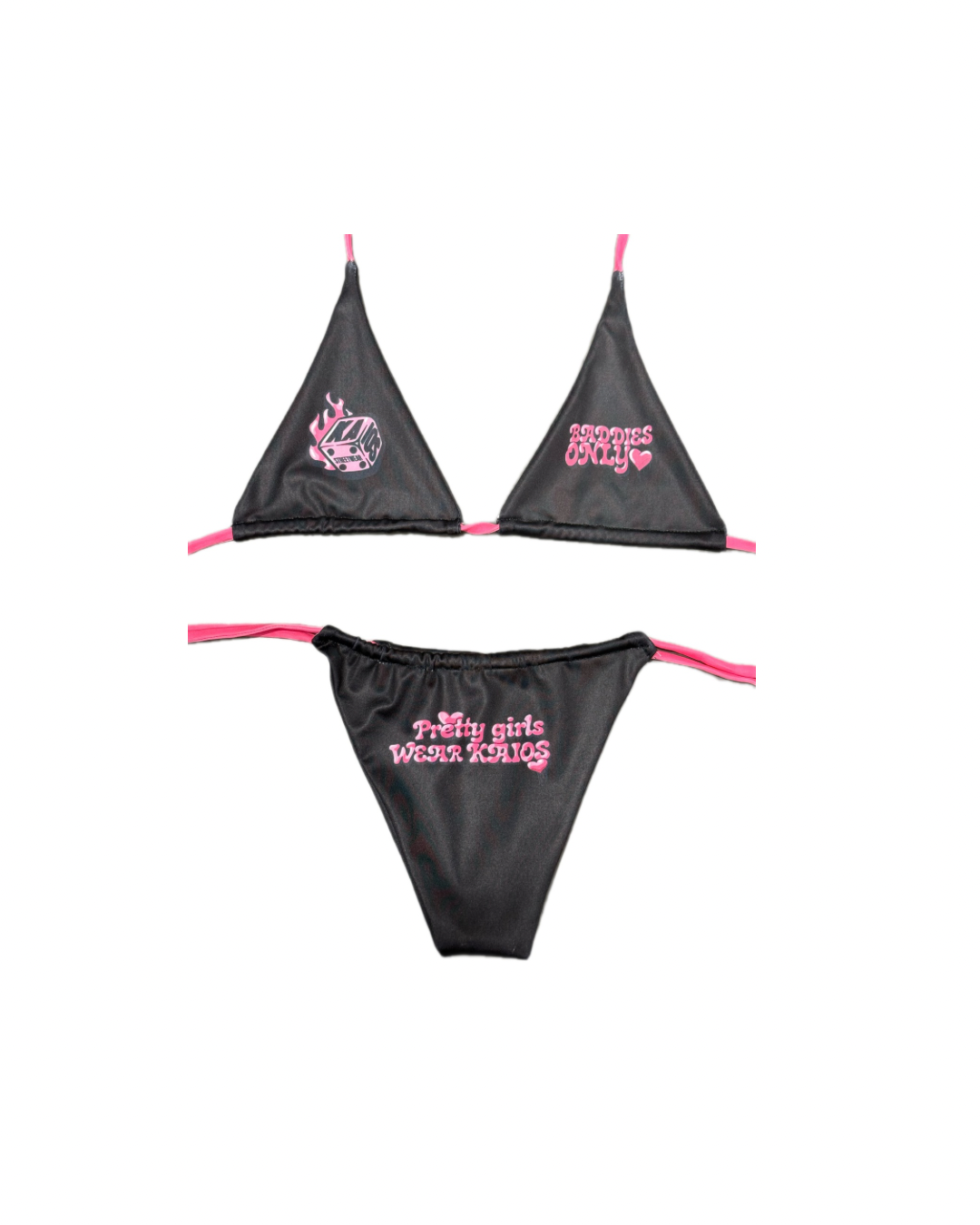 Kaios Streetwear Baddies Only Bikini - Black/Pink