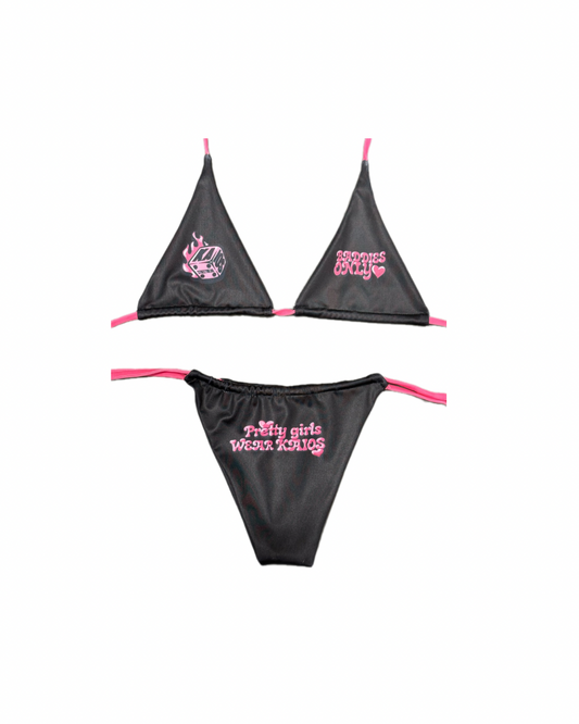 Kaios Streetwear Baddies Only Bikini - Black/Pink