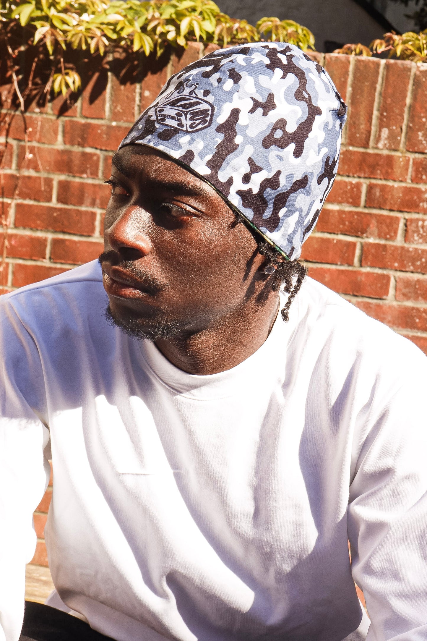 Kaios Streetwear Reversible Skull Hat - Camo Green Woodland/Camo Black and Grey