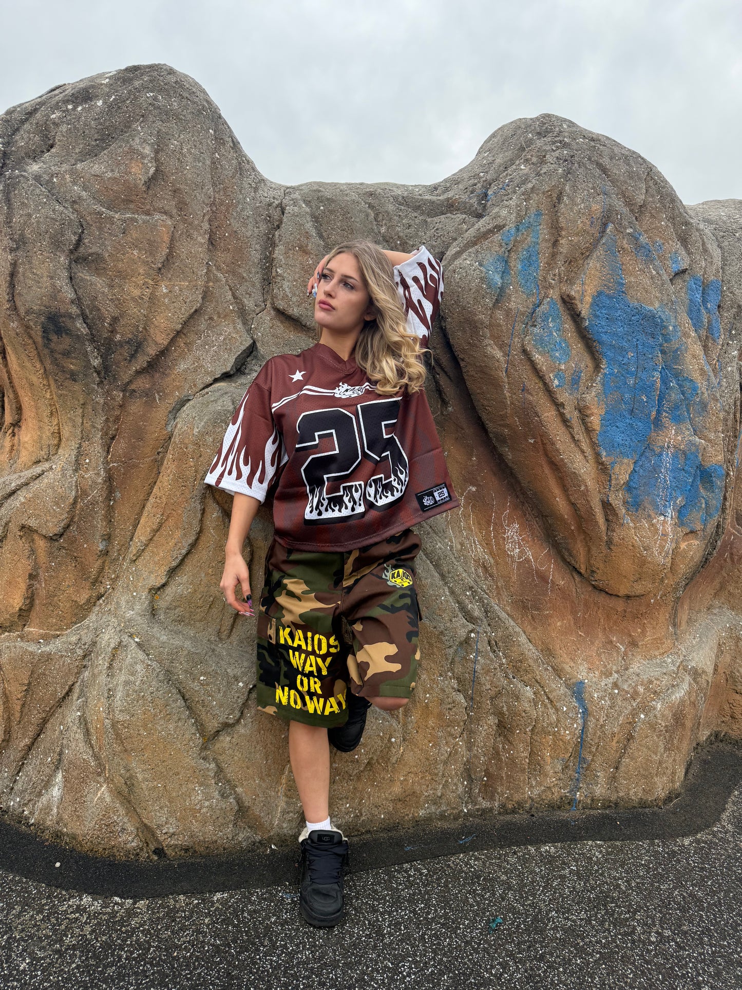 Kaios Streetwear - Camo Cargo Shorts - Belted