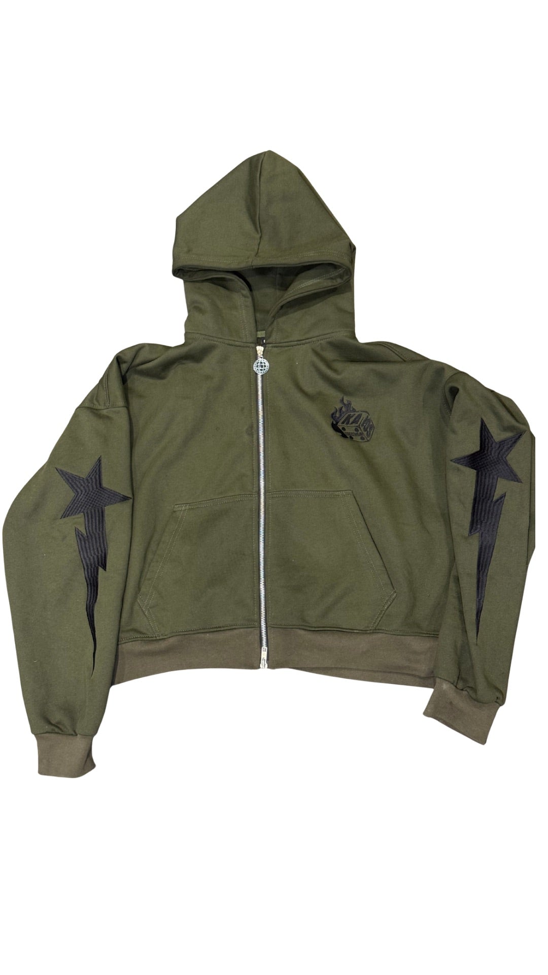 Kaios Streetwear - Matcha fit Khaki Zipped Hoodie