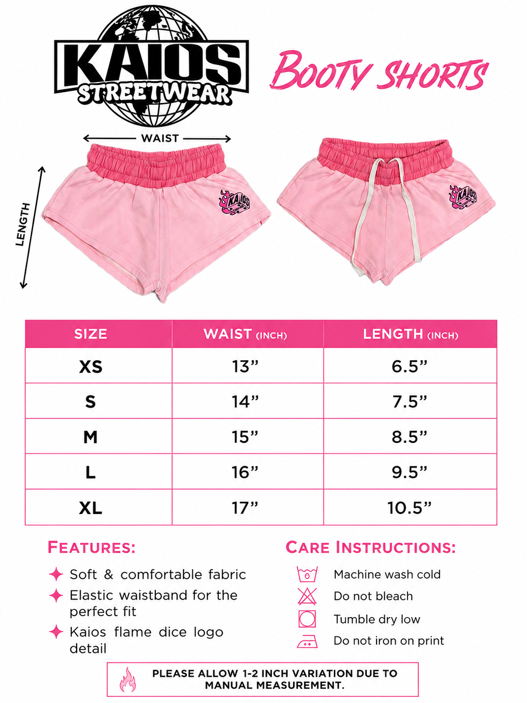 Kaios Streetwear Booty Shorts - PINK