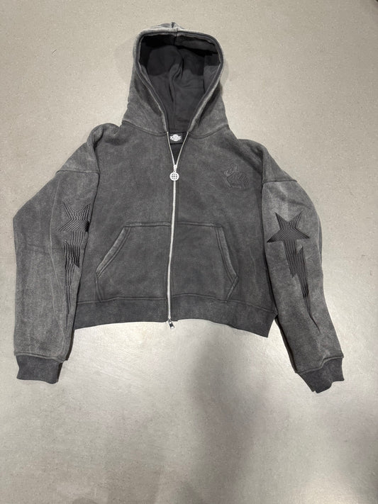 Kaios Streetwear - Charcoal Stone Grey Zipped Hoodie
