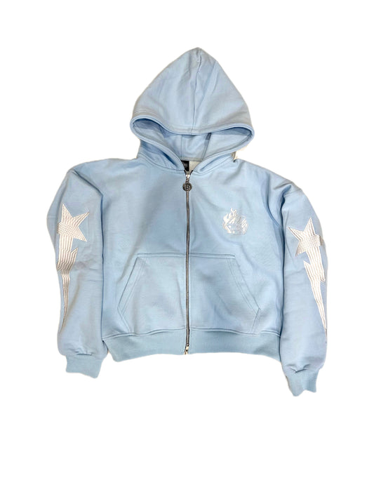 Limited Edition Kaios Streetwear - Ice Baby Blue Zipped Hoodie