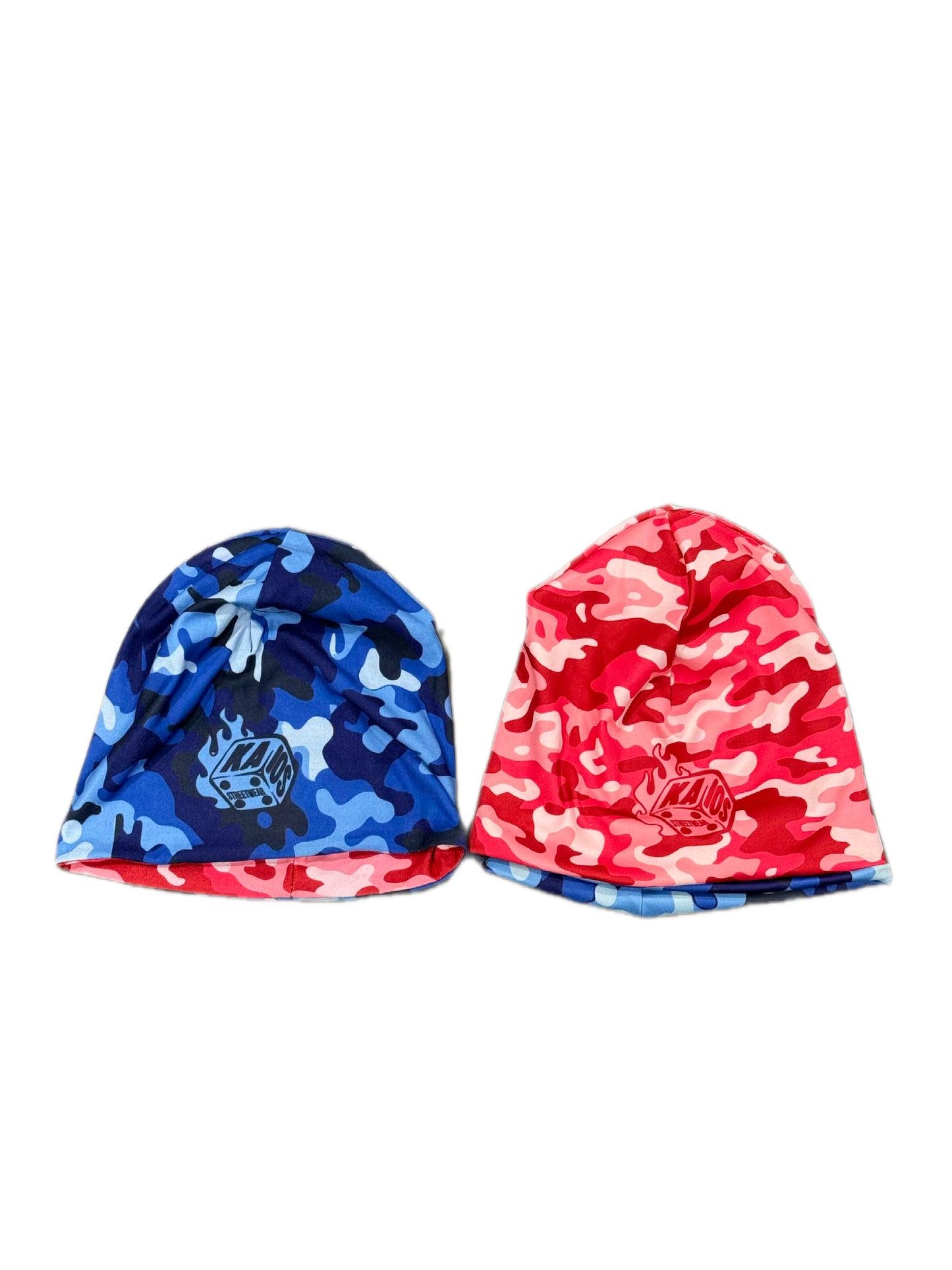 Kaios Streetwear Reversible Skull Hat - Camo Blue/Camo Pink