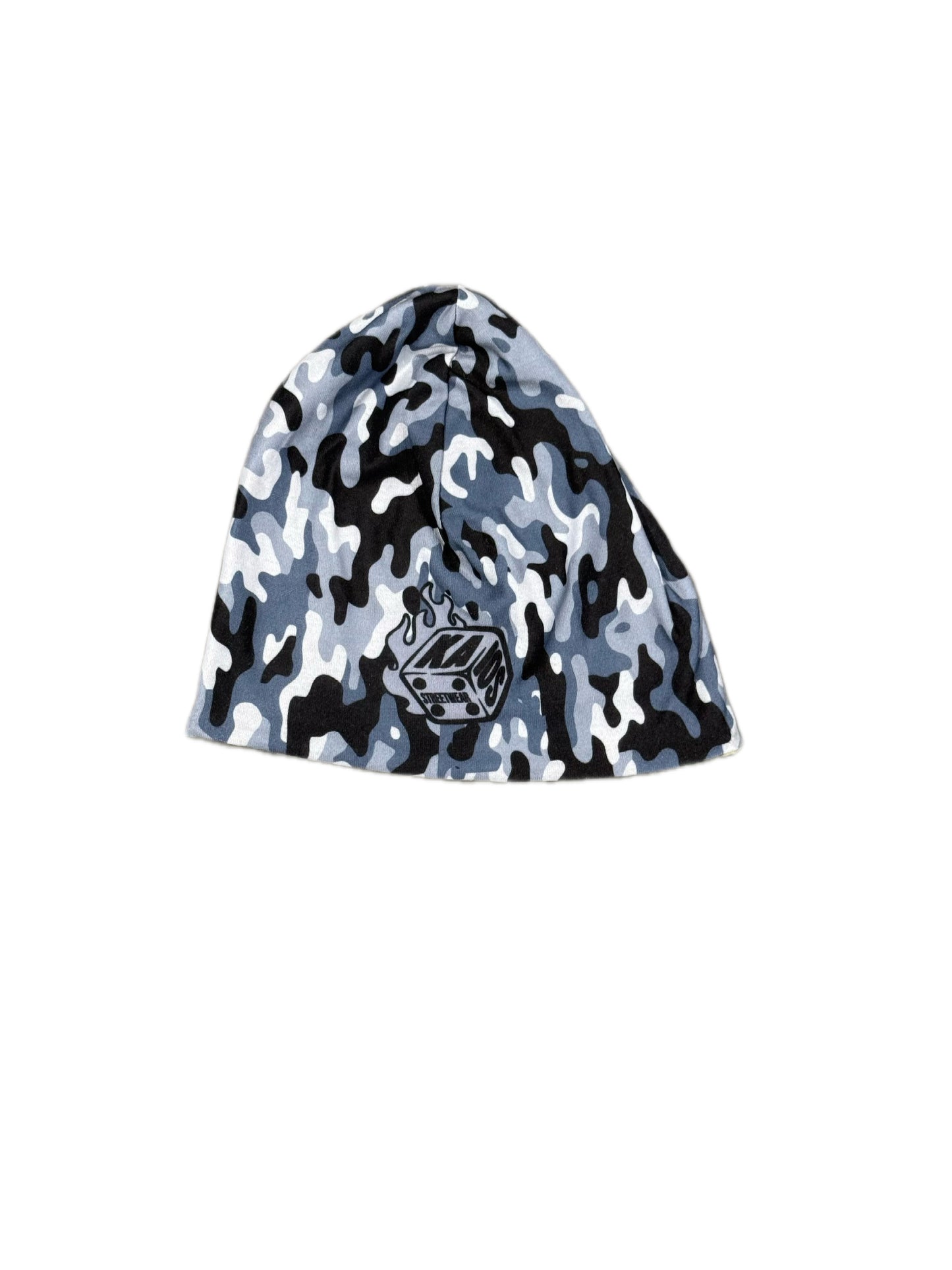 Kaios Streetwear Reversible Skull Hat - Camo Green Woodland/Camo Black and Grey