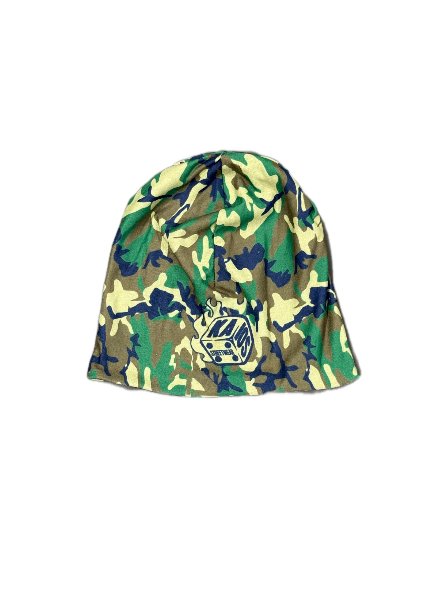 Kaios Streetwear Reversible Skull Hat - Camo Green Woodland/Camo Black and Grey