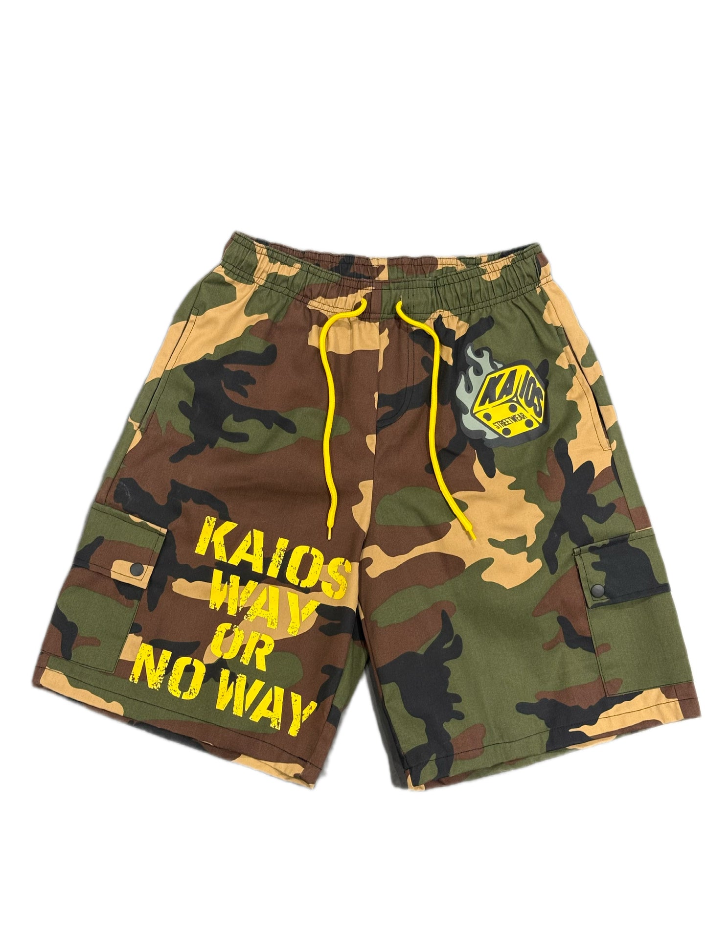 Kaios Streetwear - Camo Cargo Shorts - Drawstring