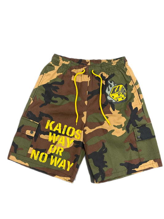 Kaios Streetwear - Camo Cargo Shorts - Drawstring